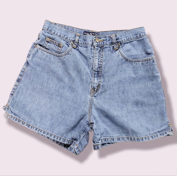 Halston Heritage Pants - Halston Women's High Waisted Blue Jean Shorts, Size 10
